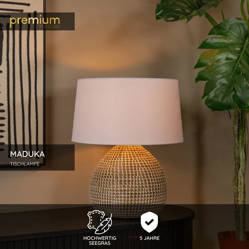 Lucide MADUKA - Tischlampe - Ø 45 cm - 1xE27 - Natürlich | Premium - USP